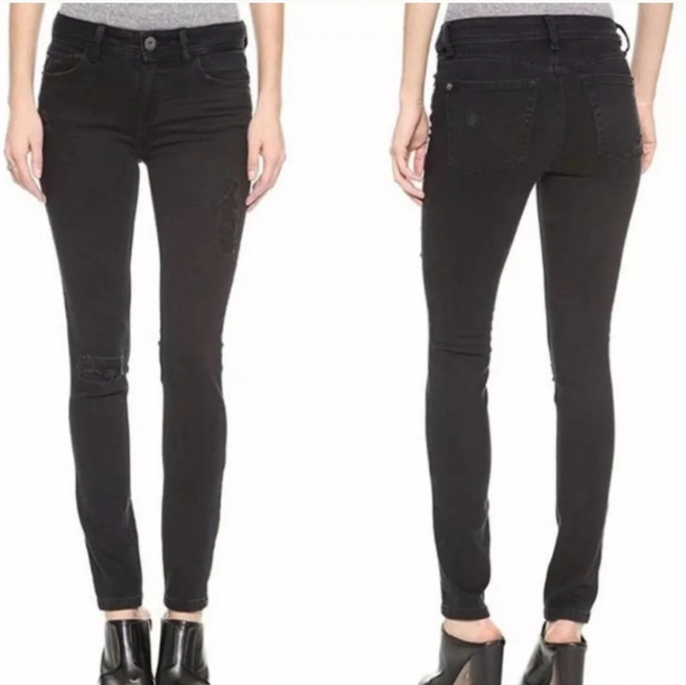 NWT DL1961 Florence Cropped Jeans 27 Mid Rise Skinny Black